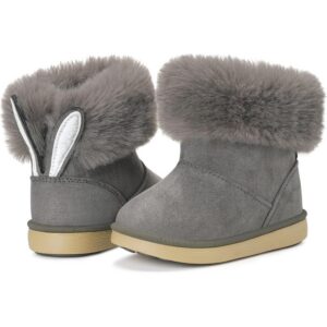 Toddler Snow Boots for Girls, Warm Fur Lined Non-Slip Winter Boots