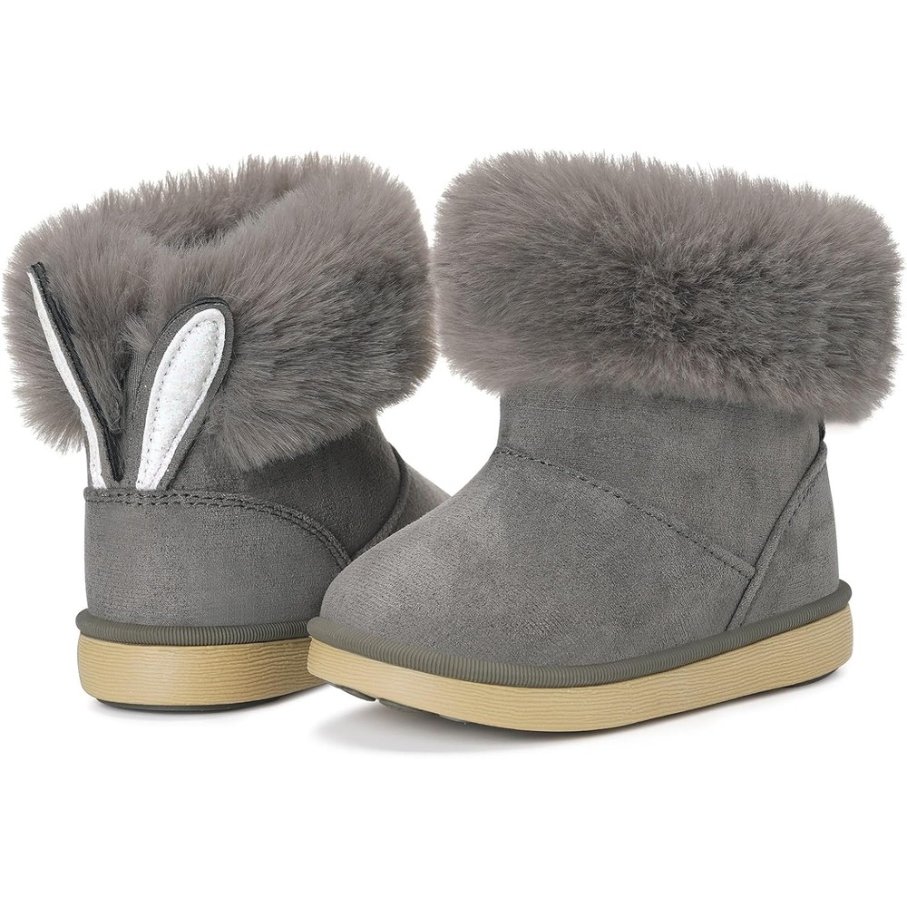 Toddler Snow Boots for Girls, Warm Fur Lined Non-Slip Winter Boots