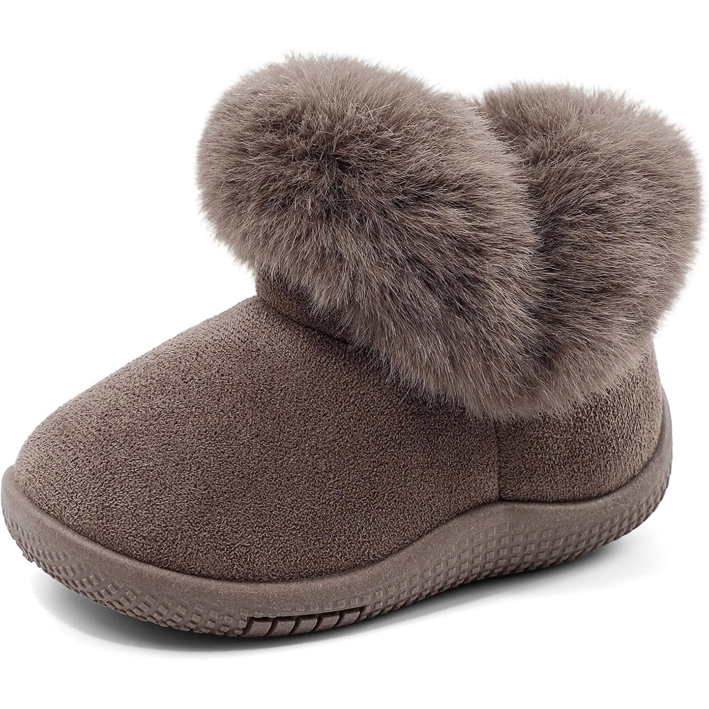 b0fmdrbc2w 10 Infant & Toddler Snow Boots, Soft Sole Anti-Slip Faux Fur Winter Booties
