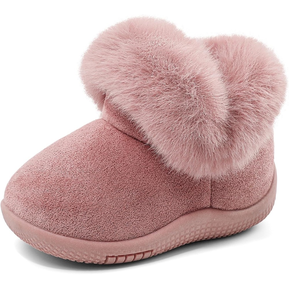 b0fmdrbc2w 6 Infant & Toddler Snow Boots, Soft Sole Anti-Slip Faux Fur Winter Booties
