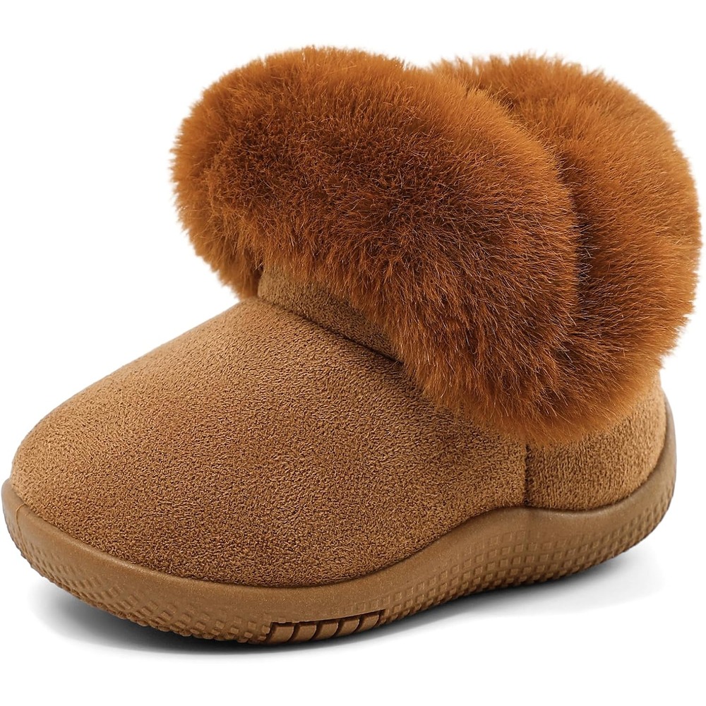 b0fmdrbc2w 9 Infant & Toddler Snow Boots, Soft Sole Anti-Slip Faux Fur Winter Booties